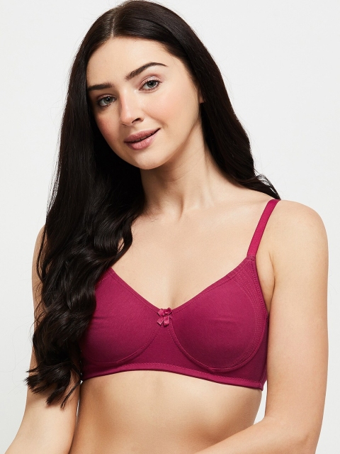 

max Burgundy Solid Non-Wired Lightly Padded Everyday Bra SU21SCB04ABURGUNDY