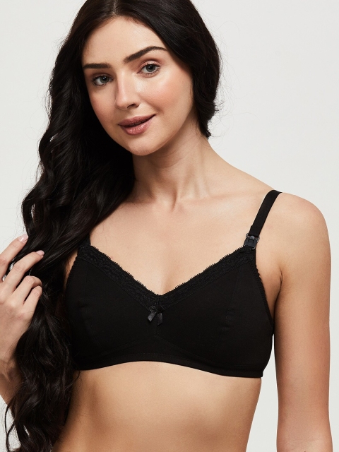 

max Black Solid Non-Wired Non Padded Maternity Bra SU21SCB03BLACK