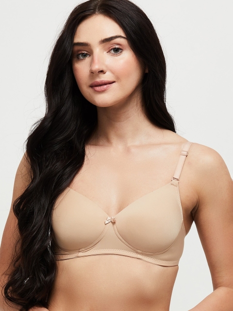 

max Beige Solid Underwired Lightly Padded Everyday Bra SU21PDNW02SKIN