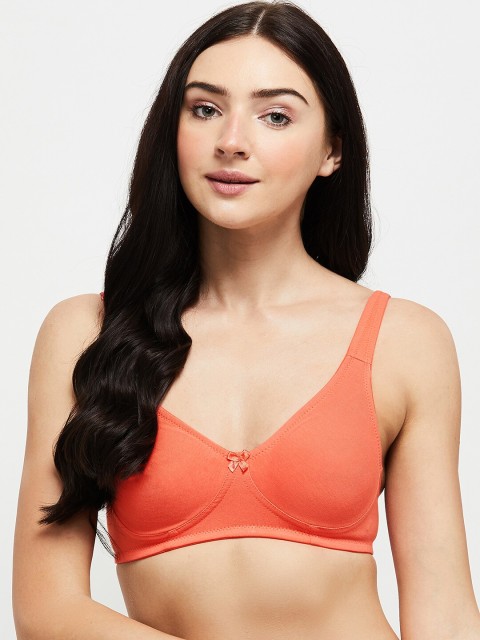 

max Orange Solid Non-Wired Non Padded Everyday Bra SU21SCB07CORAL