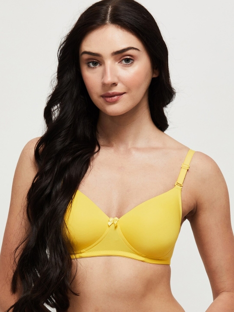 

max Yellow Solid Underwired Lightly Padded Everyday Bra SU21PDNW02