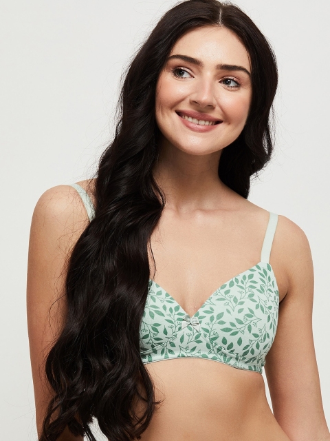 

max Green Printed Non-Wired Lightly Padded Everyday Bra