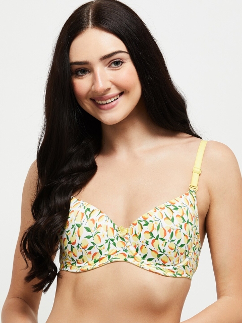 

max Yellow & Green Printed Underwired Lightly Padded Everyday Bra SU21WBRA03