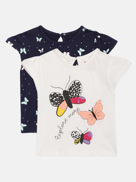 

Donuts Girls Pack of 2 Printed Tops, Off white