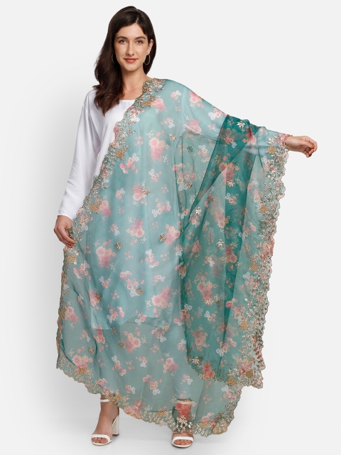

amraoo Green & Pink Printed Dupatta
