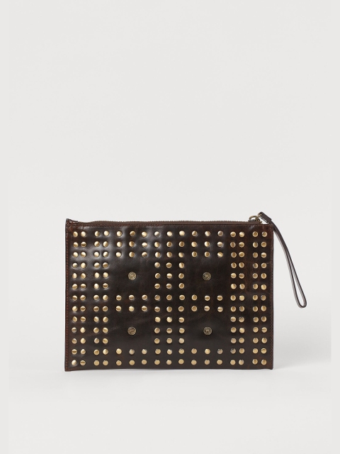 

H&M Women Brown Large leather clutch