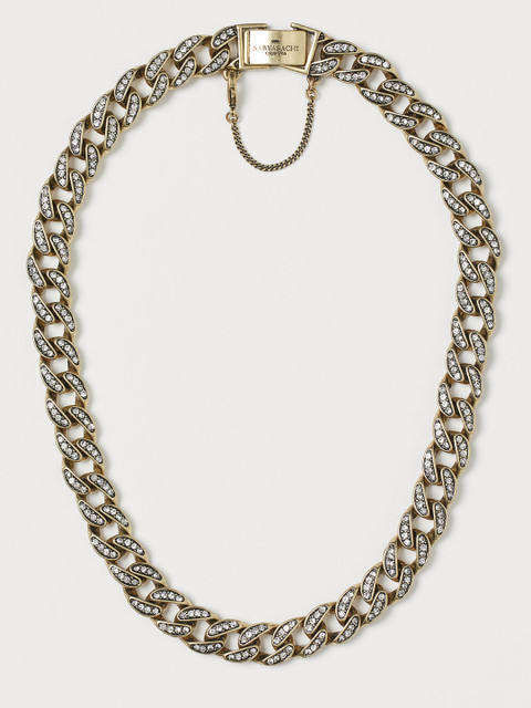 

H&M Women Gold-Toned Rhinestone-Detail Necklace