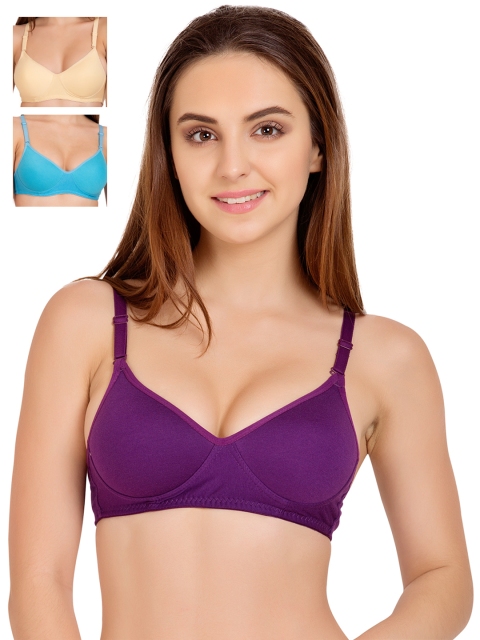 

Tweens Pack of 3 Medium-Coverage T-shirt Bras TW1301, Purple