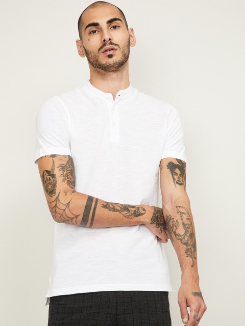 

Fame Forever by Lifestyle Men White Solid Cotton T-shirt