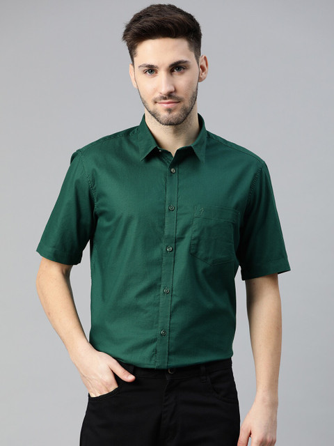 

Indian Terrain Men Green Pure Cotton Slim Fit Casual Shirt