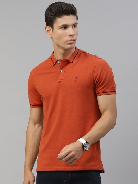 

Indian Terrain Men Rust Orange Polo Collar T-shirt