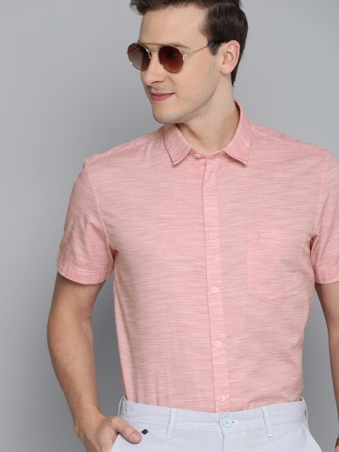 

Indian Terrain Men Pink Slim Fit Smart Casual Shirt