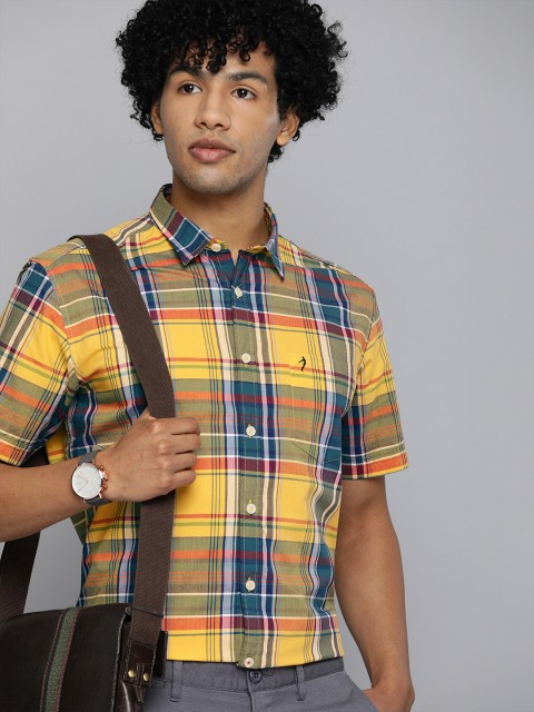 

Indian Terrain Men Multicoloured Slim Fit Checked Smart Casual Shirt, Multi