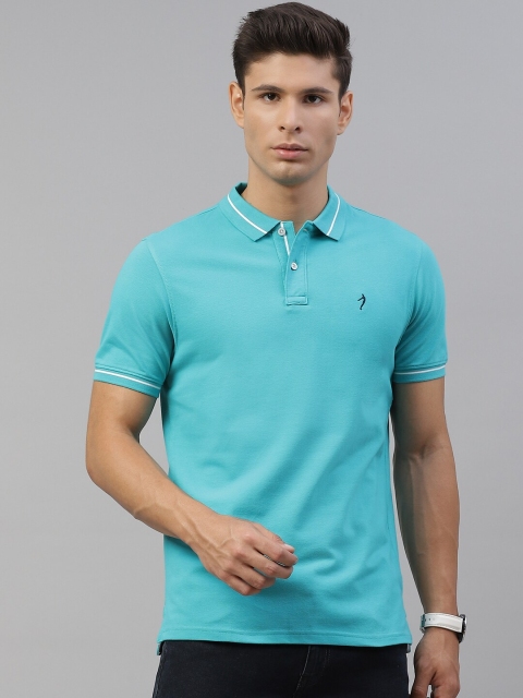 

Indian Terrain Men Blue Solid Polo Collar T-shirt