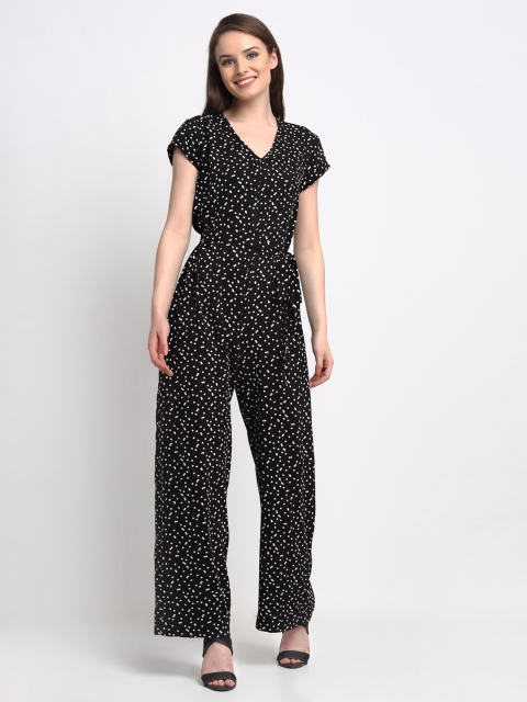 

Just Wow Women Black & White Printed Basic Jumpsuit