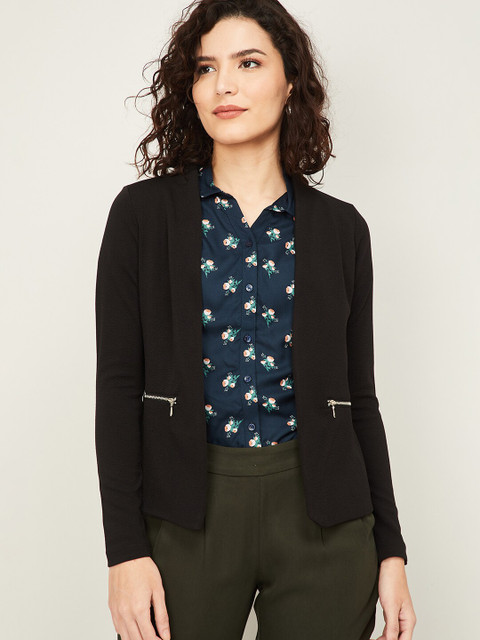 

CODE by Lifestyle Women Black Solid Open Front Shrug