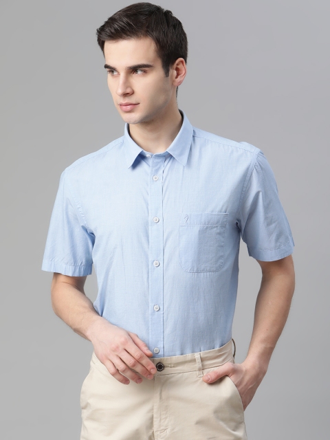 

Indian Terrain Men Blue Slim Fit Pure Cotton Formal Shirt