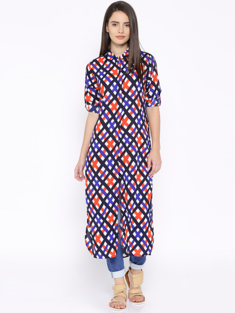 

Tokyo Talkies Women Multicoloured Checked Maxi Top, Multi