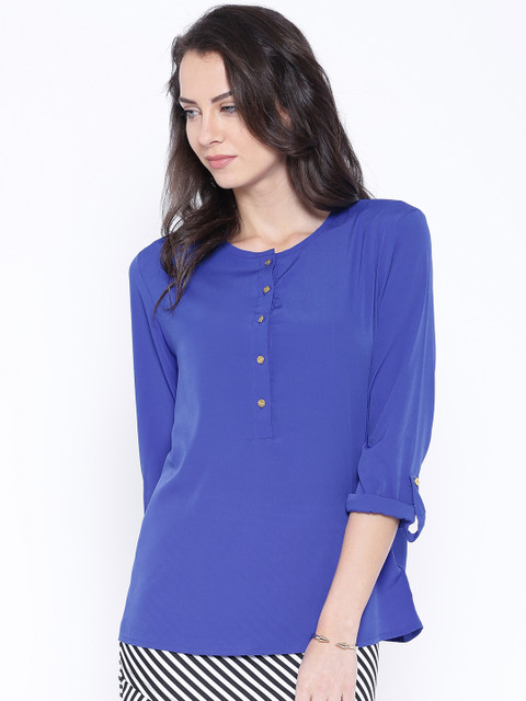 

Tokyo Talkies Blue Crepe Top