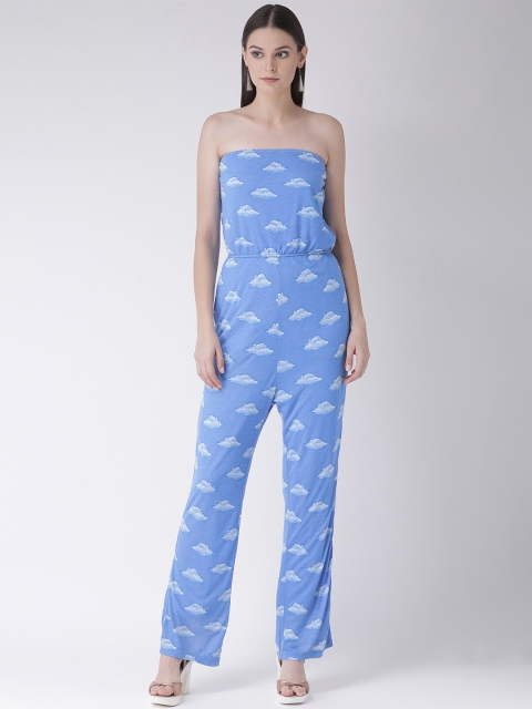

Texco Women Blue & White Printed Basic Jumpsuit