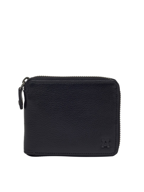 

MERECER MELHOR Men Black Textured Zip Around Wallet