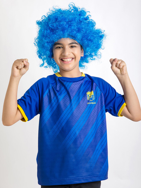 

FLX By Decathlon Boys Navy Blue Striped Round Neck T-shirt