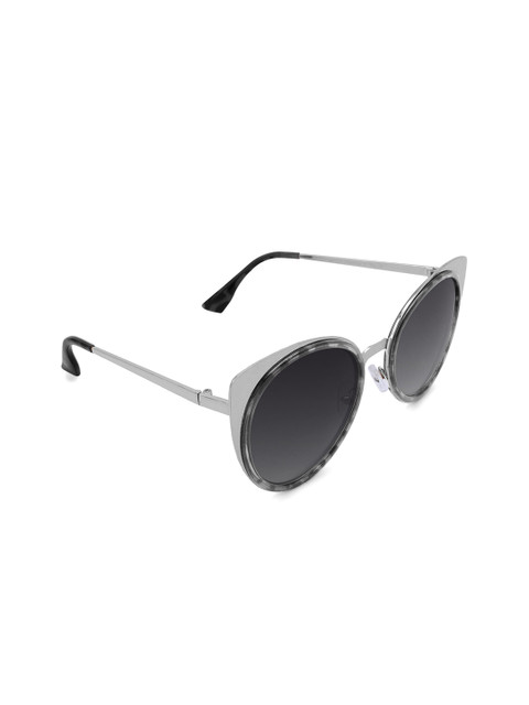 

Tom Martin Women Black Lens & Silver-Toned Cateye Sunglasses with UV Protected Lens