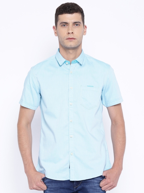 

Killer Blue Lean Fit Casual Shirt