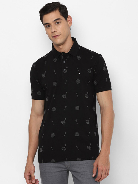 

SIMON CARTER LONDON Men Black Printed Polo Collar T-shirt
