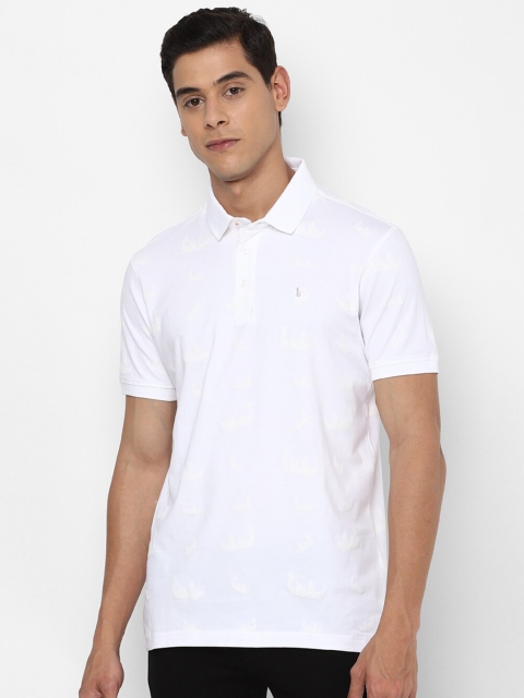 

SIMON CARTER LONDON Men White Slim Fit Printed Polo Collar T-shirt