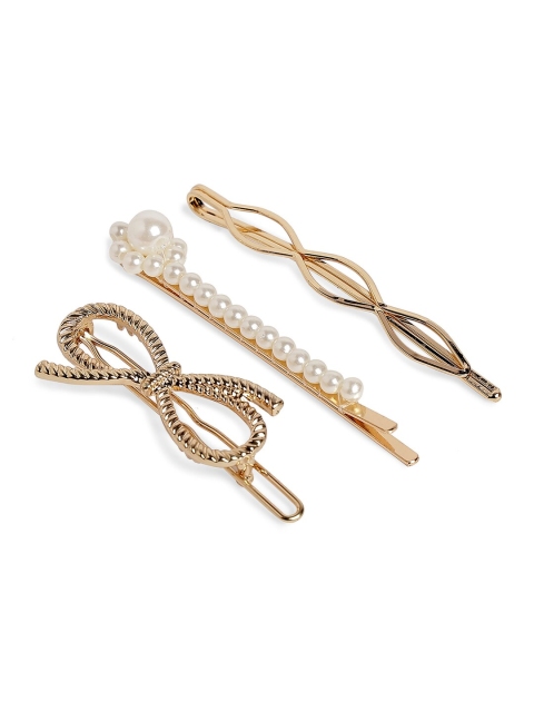 

20Dresses Gold-Toned & White Set of 3 Embellished Hair Accessory Set