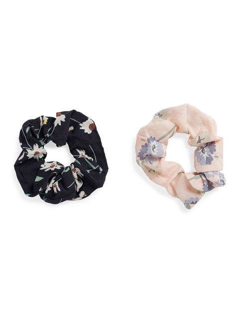 

20Dresses Set Of 2 Printed Scrunchies, Black