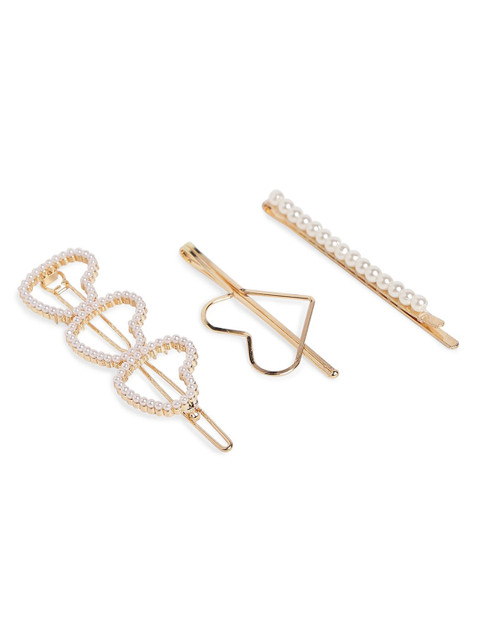 

20Dresses Gold-Toned & White Set of 3 Embellished Hair Accessory Set