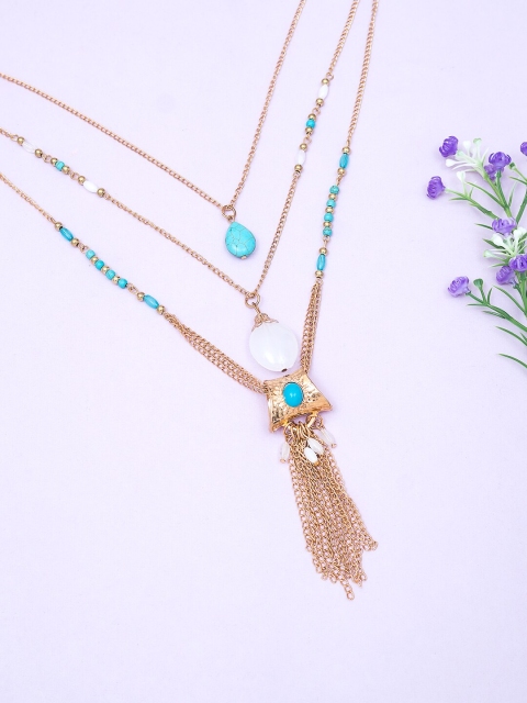 

Golden Peacock Gold-Toned Alloy Layered Necklace