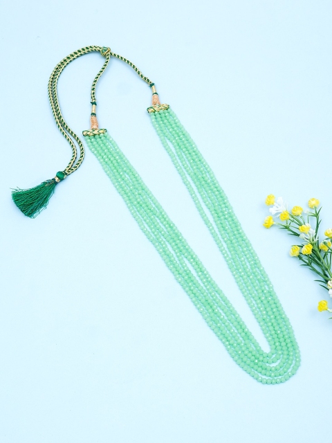 

Golden Peacock Green Alloy Layered Necklace