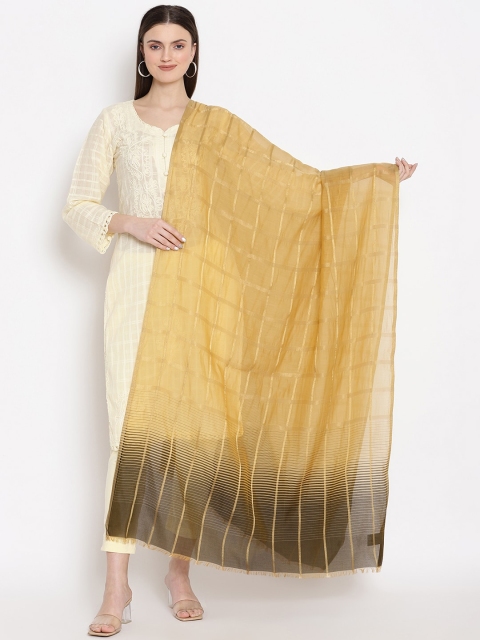 

SHINGORA Yellow & Gold-Toned Woven Design Sustainable Dupatta