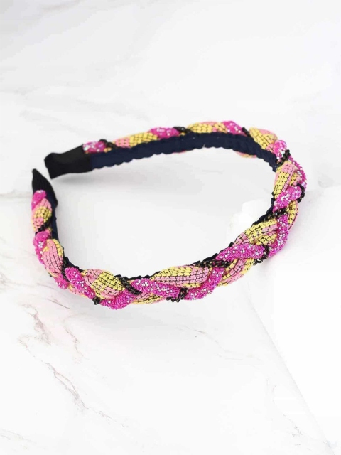

Bellofox Pink & Yellow Embellished Hairband