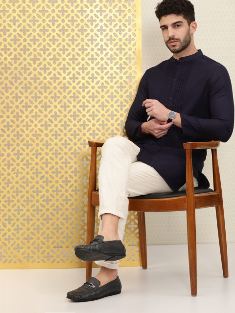

Ode by House of Pataudi Men Navy Blue Kurta