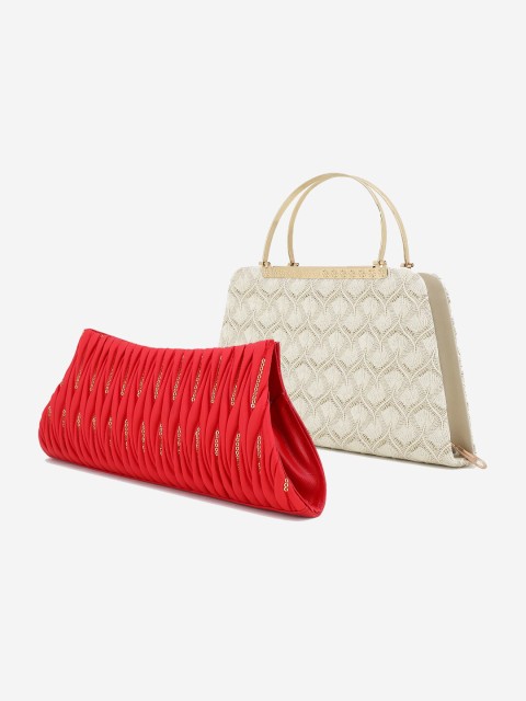 

Element Cart Set of 2 Red & Beige Printed Clutch