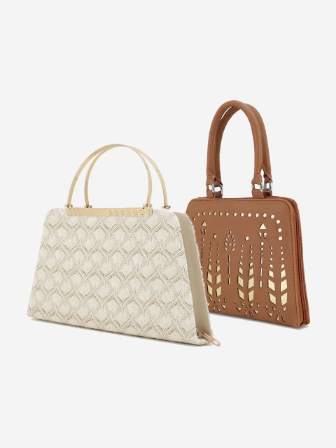 

Element Cart Set of 2 Beige & Brown Textured Clutch