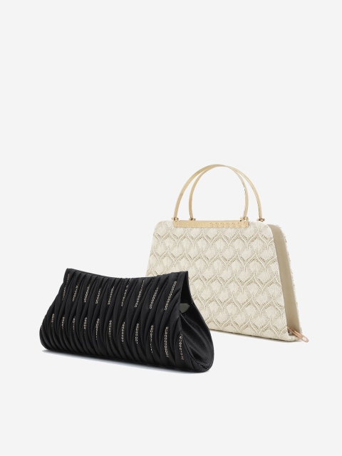 

Element Cart Pack Of 2 Textured Purse Clutches, Cream