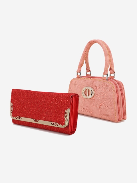 

Element Cart Set of 2 Red & Pink Embellished Clutch