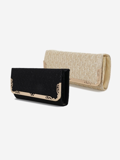 

Element Cart Set of 2 Beige & Black Printed Printed Purse Clutches