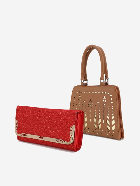 

Element Cart Set of 2 Red & Brown Textured Purse