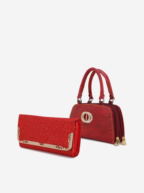 

Element Cart Red Set of 2 Printed Purse Clutches