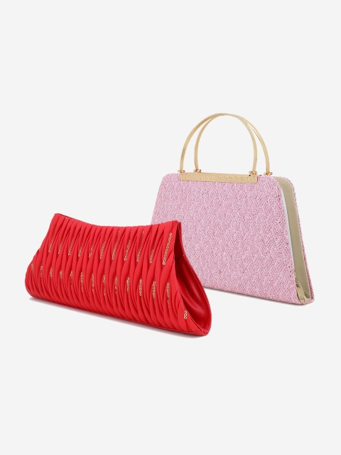 

Element Cart Set of 2 Red & Pink Embellished Clutch