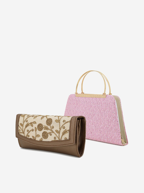 

Element Cart Set of 2 Brown & Pink Embellished Clutch