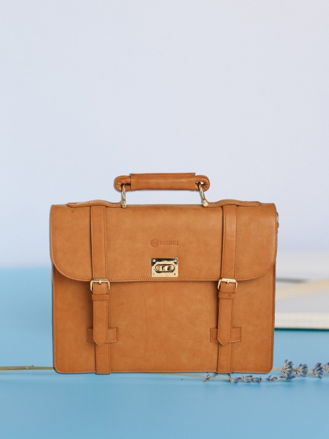 

RASHKI Men Tan Textured Sustainable Laptop Bag