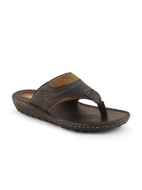 

ID Men Black & Brown Self Design Slip-On