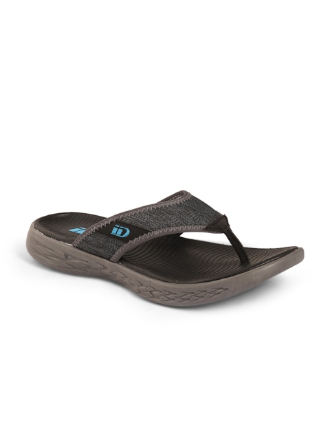 

ID Men Grey & Black Self Design Thong Flip-Flops